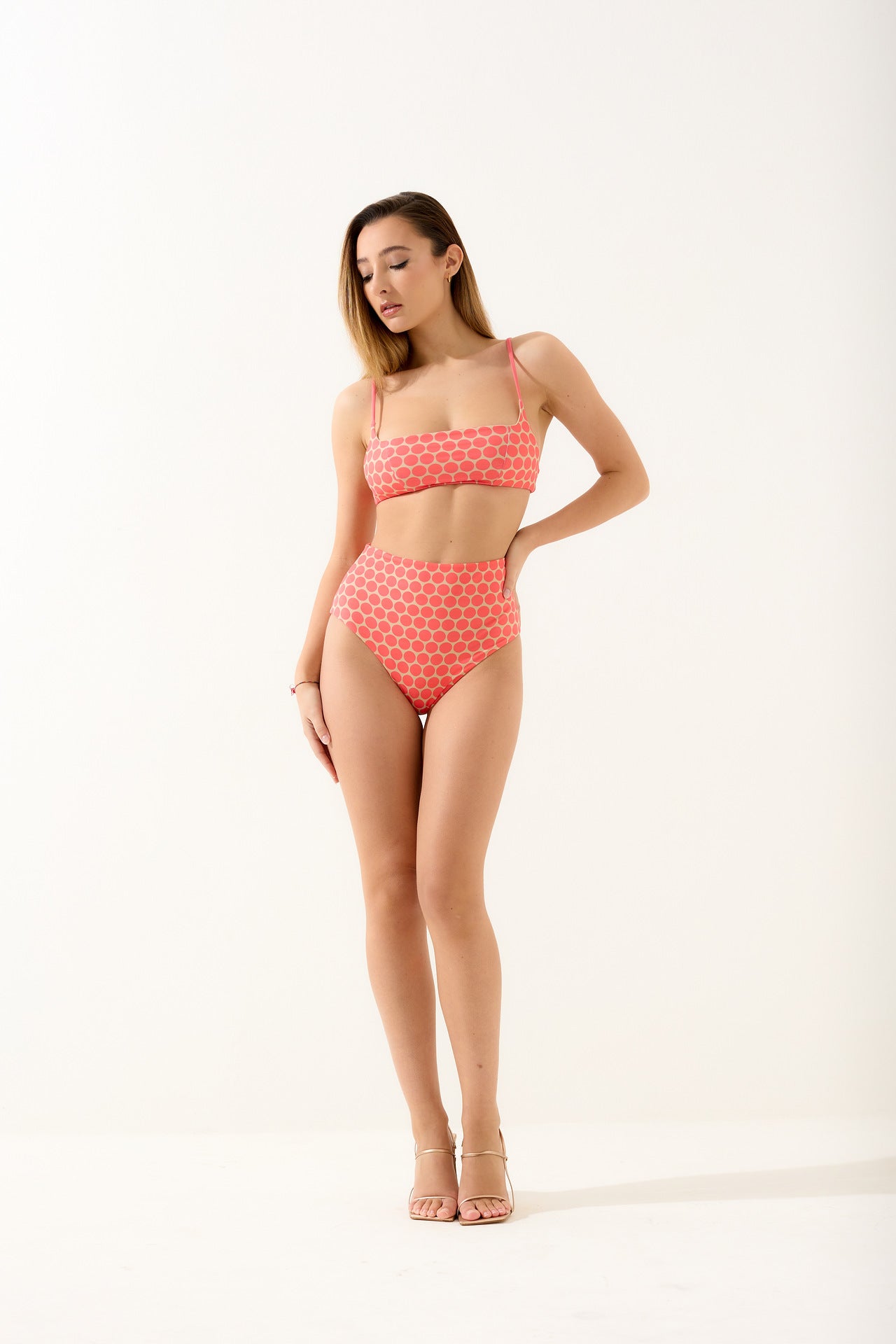 Top bralette bandeau per bikini Pois