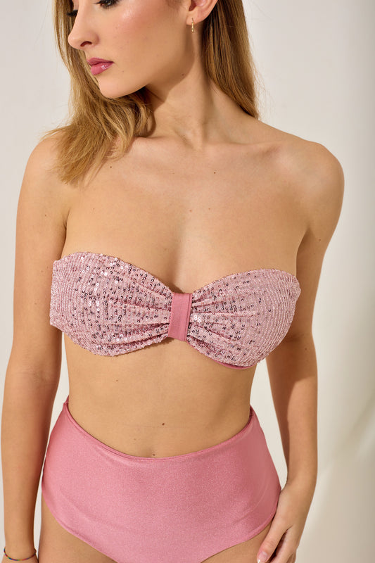 petitluxe bikini top triangolo paillettes